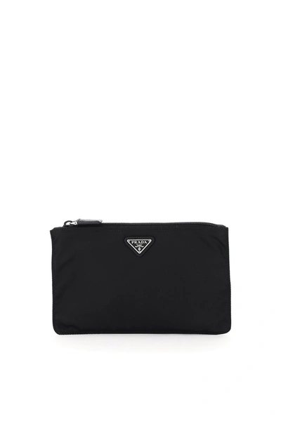 Shop Prada Nylon Pouch In Nero (black)