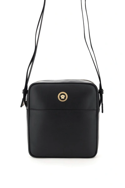 Shop Versace Medusa Leather Bag In Nero Oro Caldo (black)