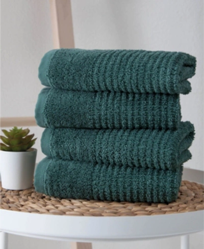 Shop Ozan Premium Home Sorano Collection Hand Towels 4-pack In Green