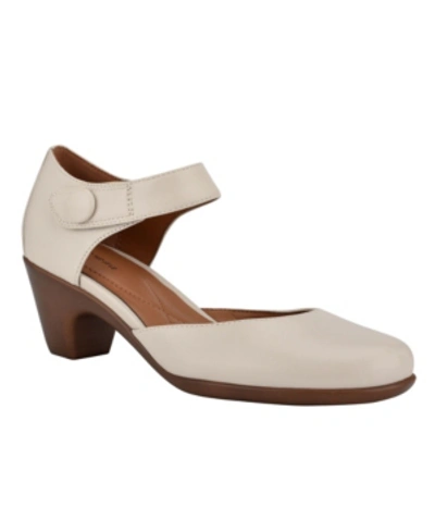 Shop Easy Spirit Women's Clarice Mary Jane Block Heel Dress Pumps In Ivory Leather