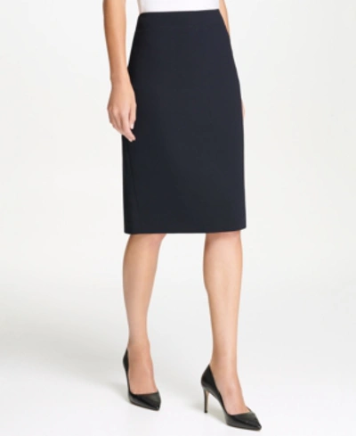 Shop Dkny Midi Pencil Skirt In Navy