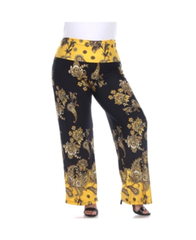 Shop White Mark Women's Plus Size Floral Paisley Printed Palazzo Pants In Multi 1