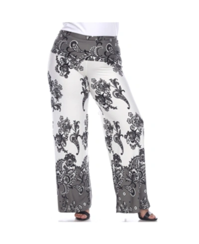 Shop White Mark Women's Plus Size Floral Paisley Printed Palazzo Pants In Multi