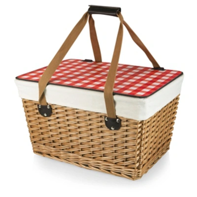 Picnic Time Red Canasta Grande Wicker Basket In Red