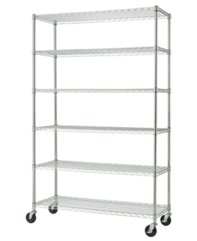 Shop Trinity Basics 6-tier Wire Shelving Rack Includes Wheels In Chrome