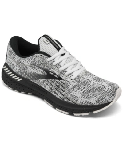 Shop Brooks Women's Adrenaline Gts 21 Running Sneakers From Finish Line In White, Gray, Black
