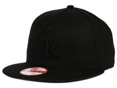 Shop New Era Colorado Rockies Triple Black 9fifty Snapback Cap In Black/black