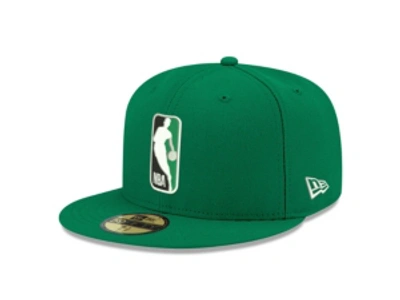Shop New Era Boston Celtics Logo Man Team Color 59fifty Cap In Green