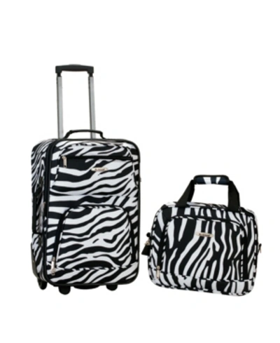 Shop Rockland 2-pc. Pattern Softside Luggage Set In Zebra