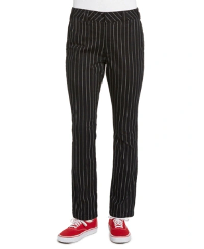 Shop Dickies Junior's Pinstriped Straight-leg Pants In Black