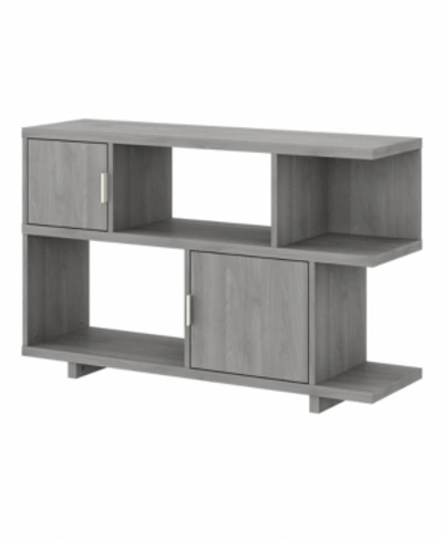 Shop Kathy Ireland Home By Bush Furniture Madison Avenue Low Geometric Bookcase In Silver