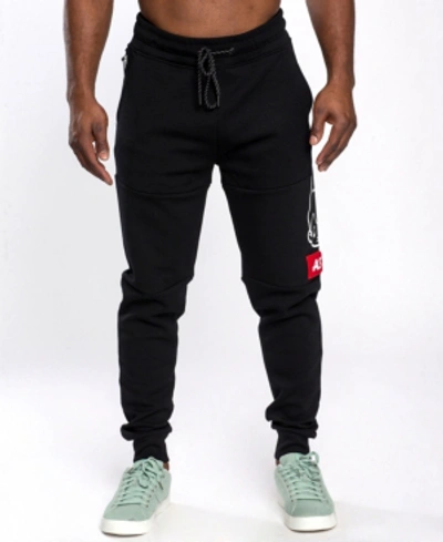 Shop Southpole Men's Astroboy Premium Power Fleece Chenille Patch Jogger Pants In Black
