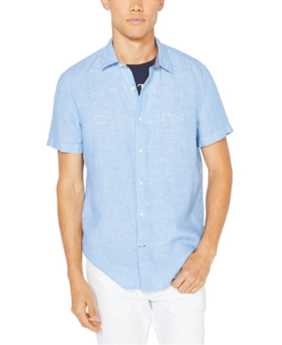 Shop Nautica Men's Classic-fit Solid Linen Shirt In Clear Sky Blue