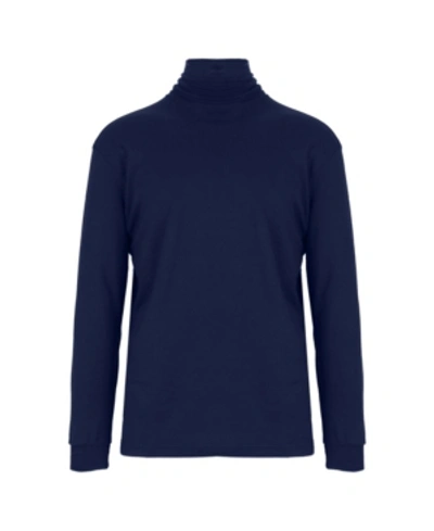Shop Galaxy By Harvic Men's Long Sleeve Turtle Neck Tee In Navy