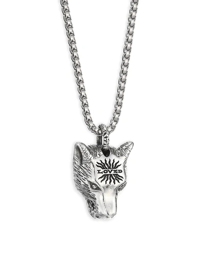 Shop Gucci Silver Wolf Pendant Necklace