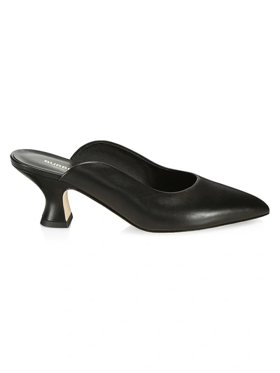 Shop Burberry Women's Holme Leather Mules In Black