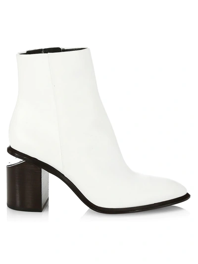 Shop Alexander Wang Women's Anna Leather Ankle Boots In White