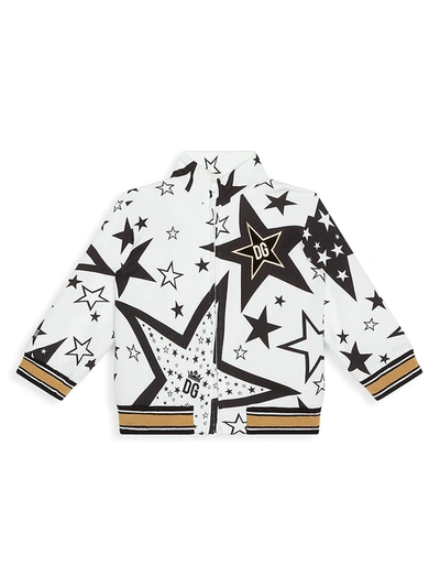 Shop Dolce & Gabbana Baby Boy's Millennials Star-print Jacket In White Black