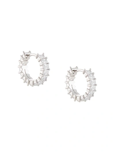 Shop Apm Monaco Romance Éclat Hoop Earrings In Silver