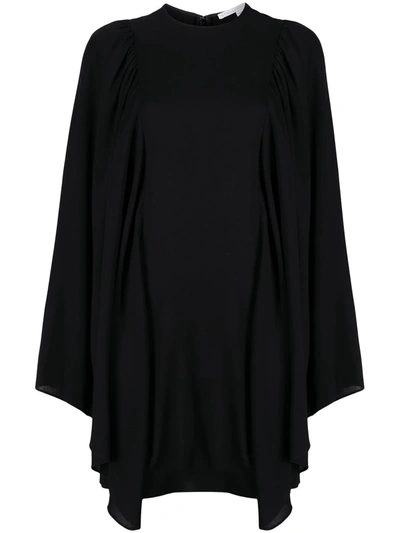 Shop Stella Mccartney Asymmetric Mini Dress In Black