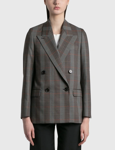 Shop Acne Studios Checked Suit Jacket In Blue