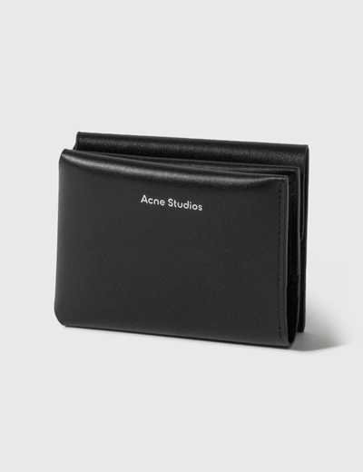 Shop Acne Studios Trifold Card Wallet In Black