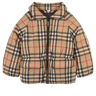 Shop Burberry Archive Beige Mollie Check Puffer Jacket