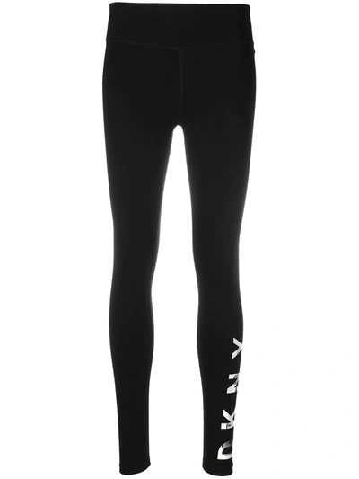 Shop Dkny Mid-rise Track Pants In Black