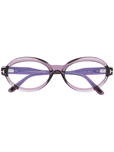 Shop Tom Ford Round-frame Glasses In Purple