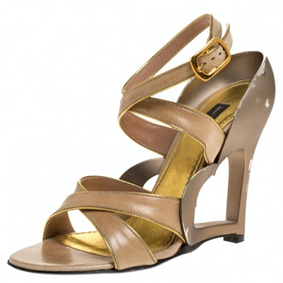 Pre-owned Marc Jacobs Leather Sandals In Beige