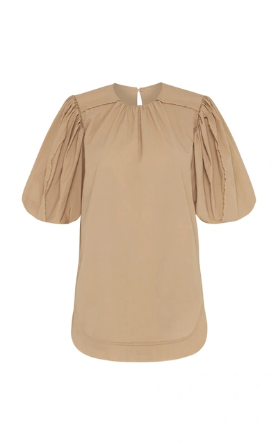 Shop Aje Women's Vellum Puff-sleeve Cotton-blend Poplin Top In Neutral