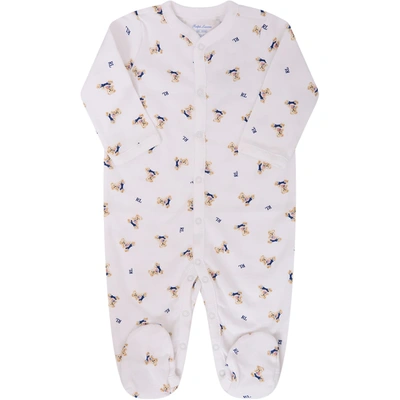 Shop Ralph Lauren White Babygrow For Babykids With Colorful Bears