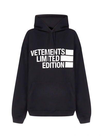 Shop Vetements Limited Edition Logo Oversized Cotton Hoodie In Black