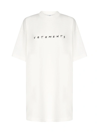 Shop Vetements Friendly Logo Oversized Cotton T-shirt In White