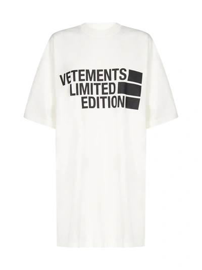 Shop Vetements Limited Edition Logo Oversized Cotton T-shirt In White