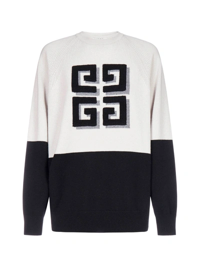 Shop Givenchy Logo Cashmere Sweater In Black Grey
