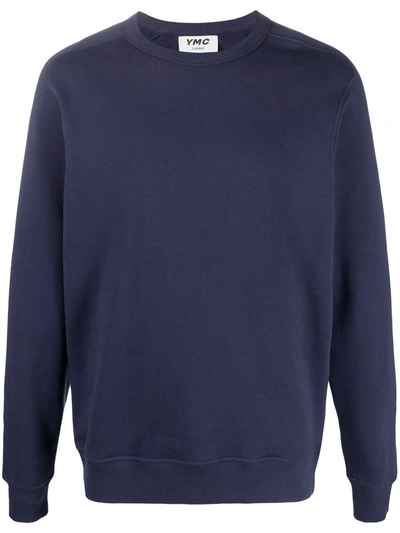 Shop Ymc You Must Create Crew-neck Cotton Sweatshirt In Blue