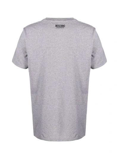 Shop Moschino Logo-tape Lounge T-shirt In Grey