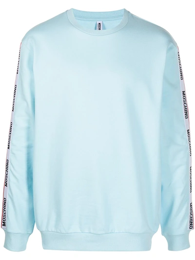 Shop Moschino Logo-tape Lounge Sweatshirt In Blue