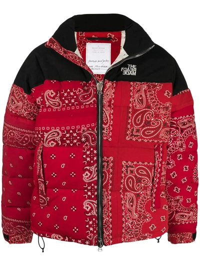 Shop Readymade Paisley Print Padded Coat In Red