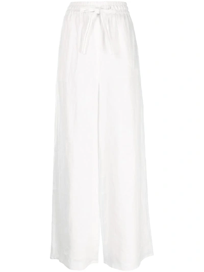 Shop Zimmermann Draw Waist Wide-leg Trousers In White