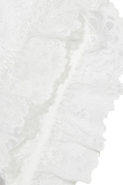 Shop Stella Mccartney Sienna Sparkling Stretch-lace Garter In White
