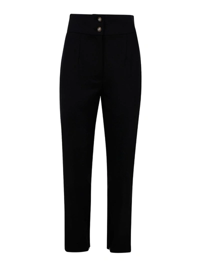 Shop Dolce & Gabbana Stretch Wool High Waist Trousers In Black