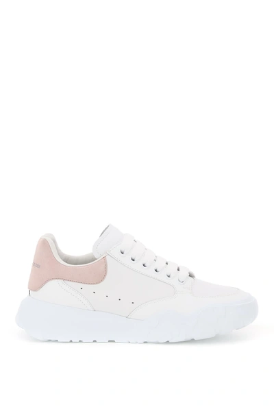 Shop Alexander Mcqueen Oversized Court Sneakers In White Patchouli (white)