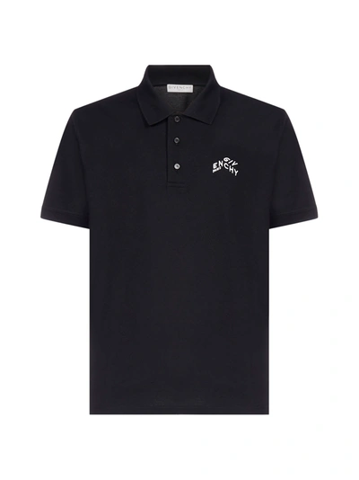 Shop Givenchy Logo Cotton Polo Shirt In Black