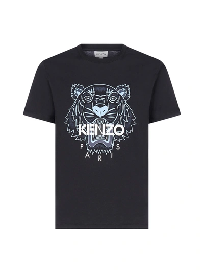 Shop Kenzo Logo-tiger Cotton T-shirt In Black