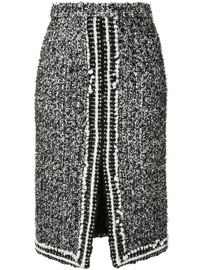 Shop Giambattista Valli Knitted Pencil Skirt In Black