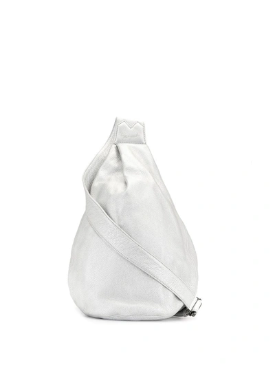 Shop Discord Yohji Yamamoto Y One-shoulder Leather Bag In Silver