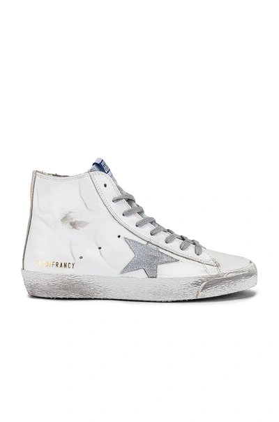 Shop Golden Goose Francy Sneaker In White, Silver & Milk