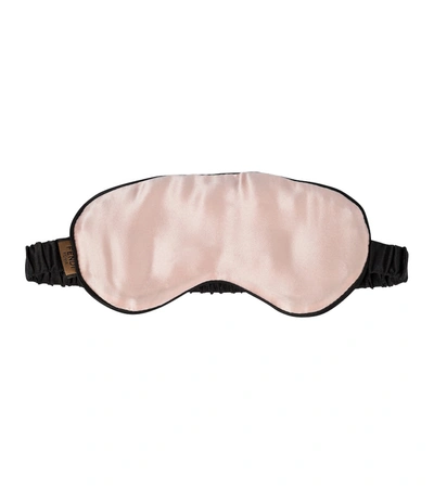 Shop Fendi Silk Satin Eye Mask In Pink
